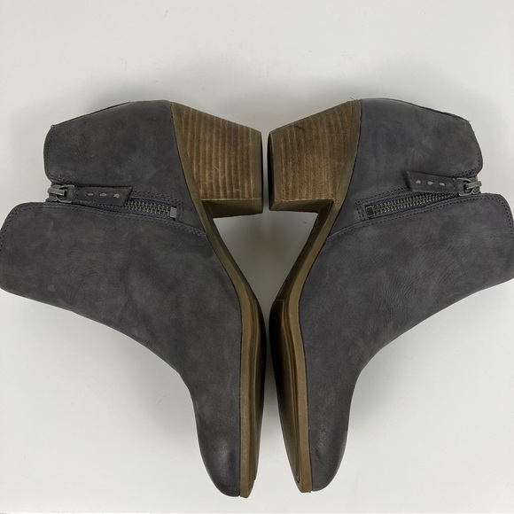 FRYE Judith Double Zip Stacked Heel Almond Toe Ankle Boots Grey Blue Sz 8.5 - Picture 11 of 16